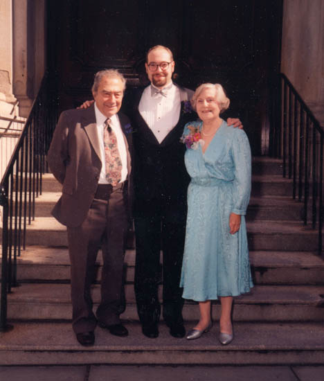 Eric & Parents on stairs WS